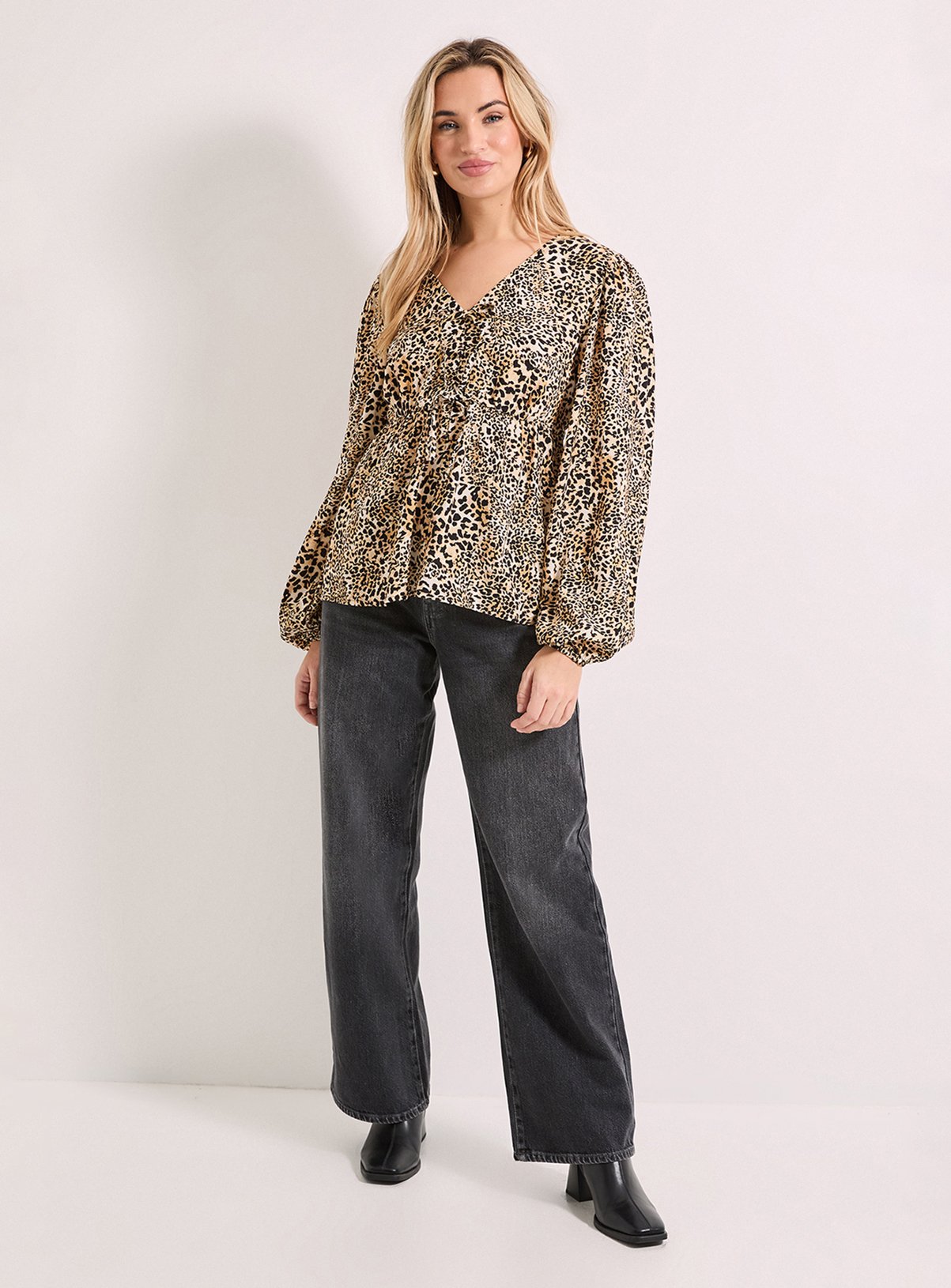 DOROTHY PERKINS Animal Tie Front Long Sleeve Printed Blouse 8 - Image 2 thumbnail